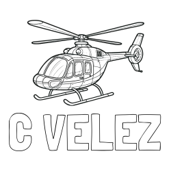 Online Created Coloring Page - C VELEZ Coloring Page and Coloring Page of a Police Helicopter