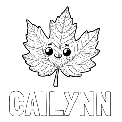 Online Created Coloring Page - CAILYNN Coloring Page and Smiling Leaf Coloring Page for Kids