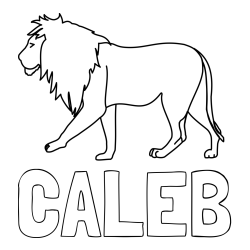 Online Created Coloring Page - CALEB Coloring Page alongside Easy Lion Coloring Page