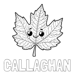 Online Created Coloring Page - CALLAGHAN Coloring Page and Smiling Leaf Coloring Page for Kids