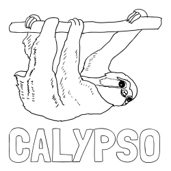 Online Created Coloring Page - CALYPSO Coloring Page and Cute Sloth Coloring Page for Kids
