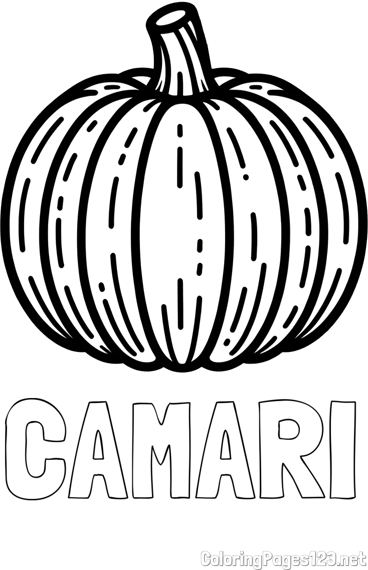 CAMARI Coloring Page and Easy Pumpkin Coloring