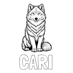 Online Created Coloring Page - CARI Coloring Page and Beautiful Wolf Coloring Page
