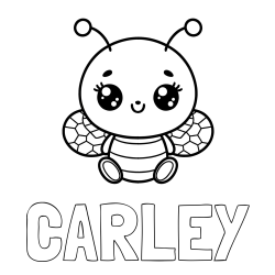 Online Created Coloring Page - CARLEY Coloring Page and Children's Coloring Page of a Cute Bee