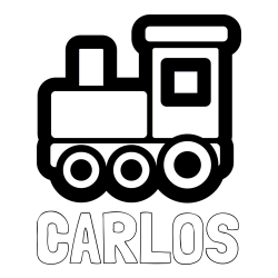 Online Created Coloring Page - CARLOS Coloring Page and Steam Locomotive Coloring Page for Young Kids