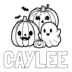 Online Created Coloring Page - CAYLEE Coloring Page and Halloween Pumpkin and Ghost Coloring Page