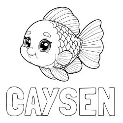 Online Created Coloring Page - CAYSEN Coloring Page and Coloring Page of a Tropical Fish