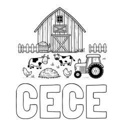 Online Created Coloring Page - CECE Coloring Page and Kids Farm Coloring Page