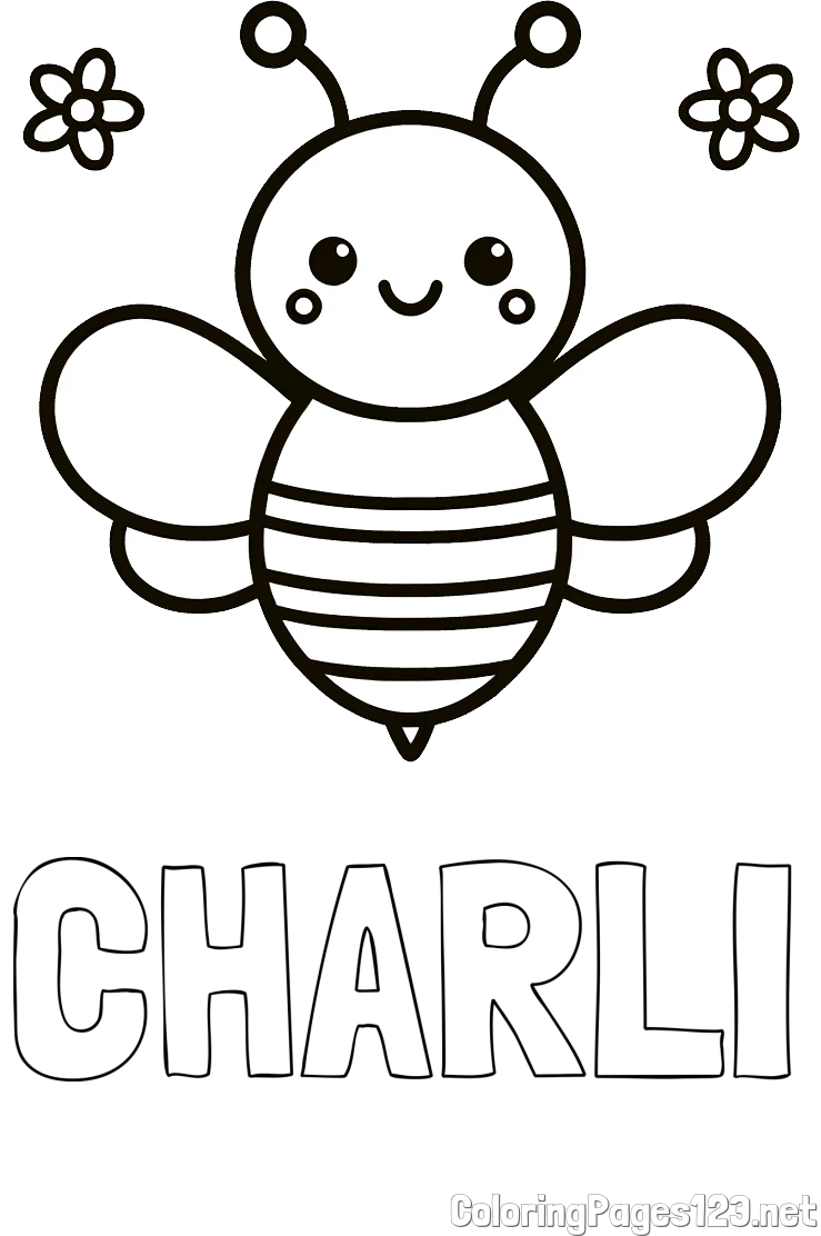 CHARLI Coloring Page And Children s Bee Coloring Page CHARLI Coloring Page And Children s Bee Coloring Page