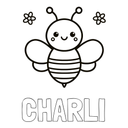 CHARLI Coloring Page and Children's Bee Coloring Page