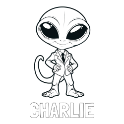 CHARLIE Coloring Page and Alien Coloring Page
