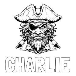 Online Created Coloring Page - CHARLIE Coloring Page and Realistic Evil Pirate Coloring Page
