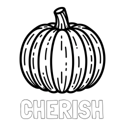 Online Created Coloring Page - CHERISH Coloring Page and Easy Pumpkin Coloring