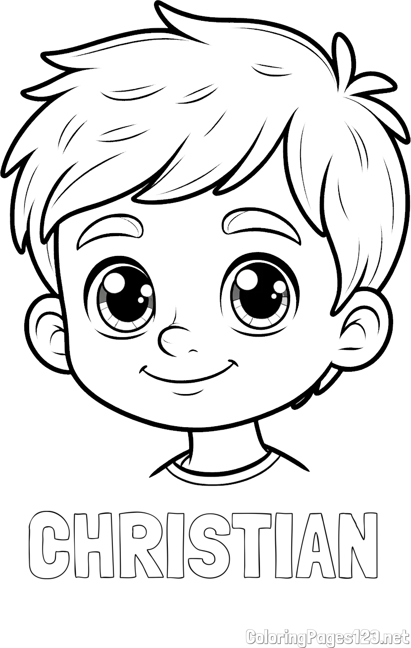 CHRISTIAN Coloring Page and Boy Face Coloring Page