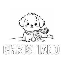 Online Created Coloring Page - CHRISTIANO Coloring Page and Coloring Page of an Adorable Puppy