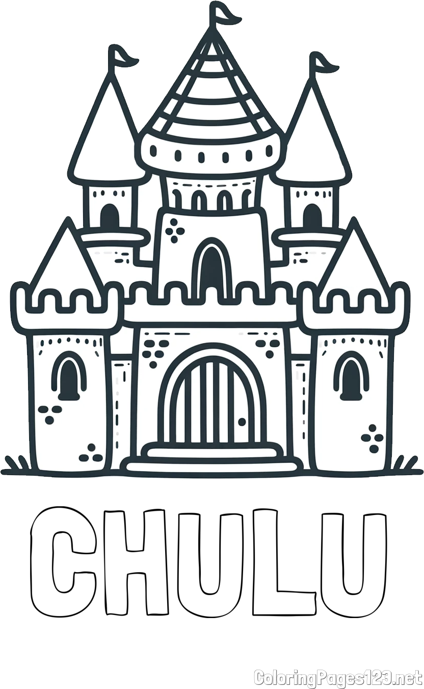 CHULU Coloring Page and Beautiful Castle Coloring Page for Kids