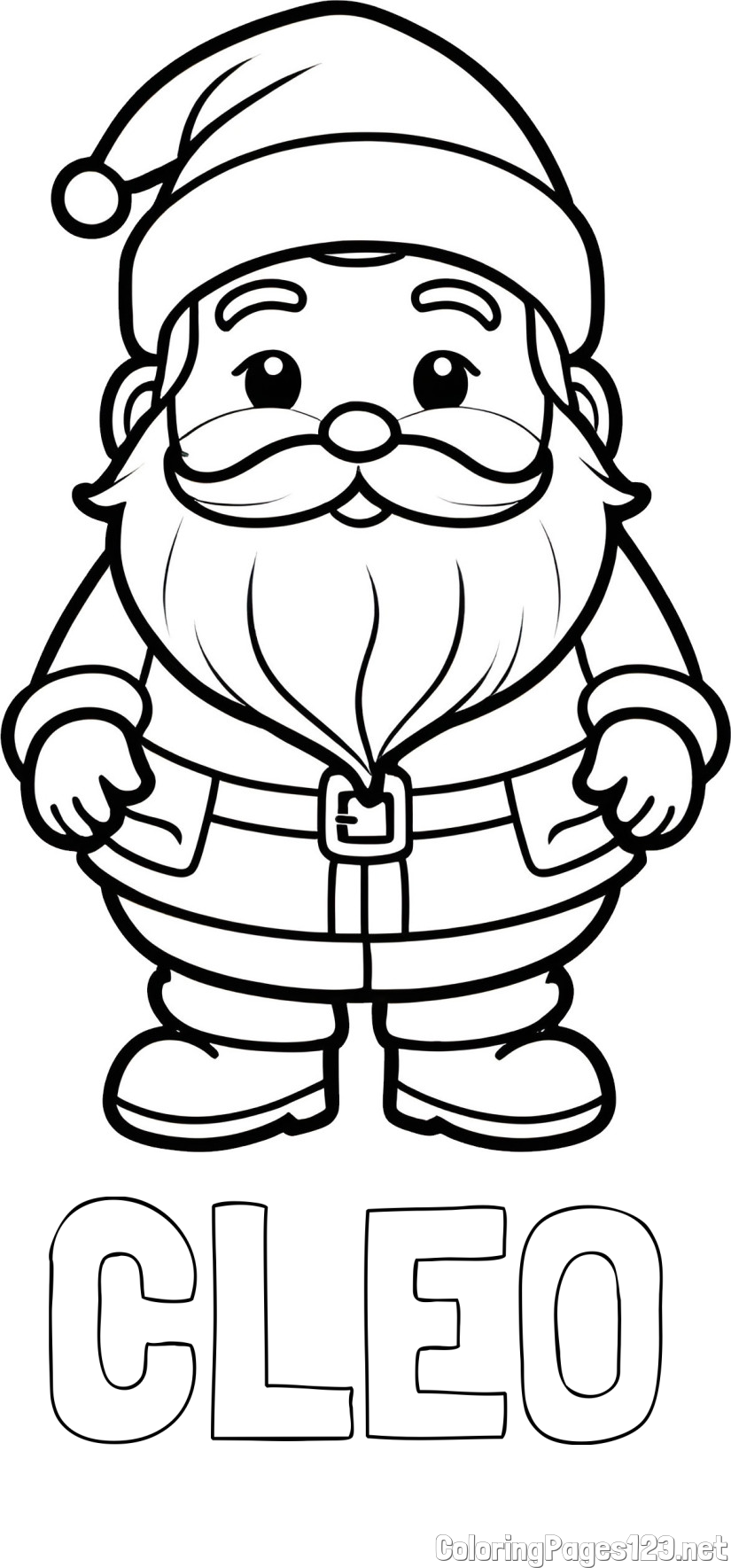 CLEO Coloring Page and Adorable Santa Claus Coloring Page