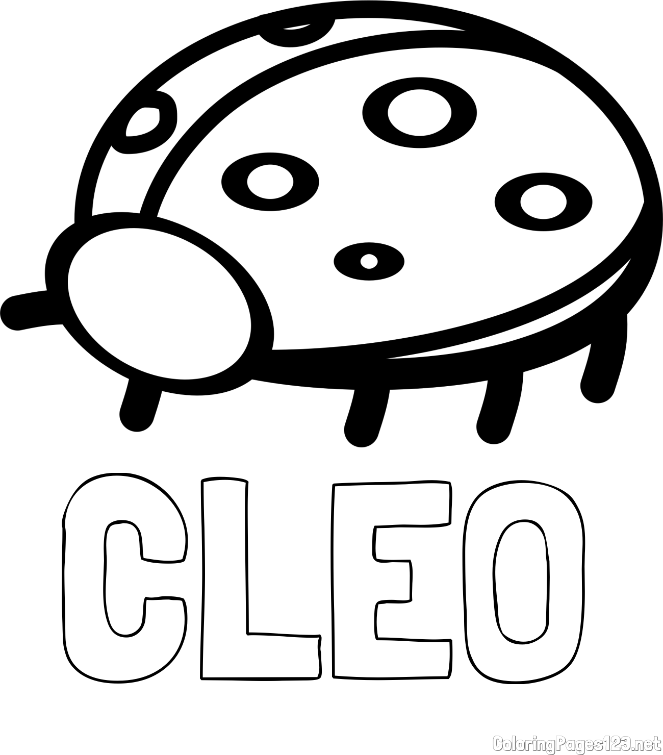 CLEO Coloring Page and Simple Ladybug Coloring Page