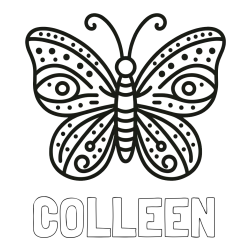 Online Created Coloring Page - COLLEEN Coloring Page and Butterfly Coloring Page (Simple)