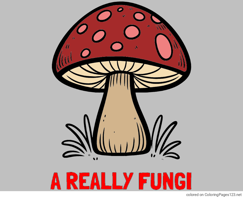 Colored coloring page - A REALLY FUNGI Coloring Page and Coloring Page of a Mushroom