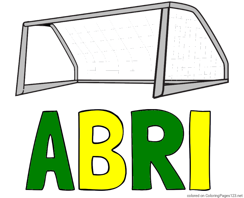 Colored coloring page - ABRI Coloring Page and Simple Soccer Goal Coloring Page
