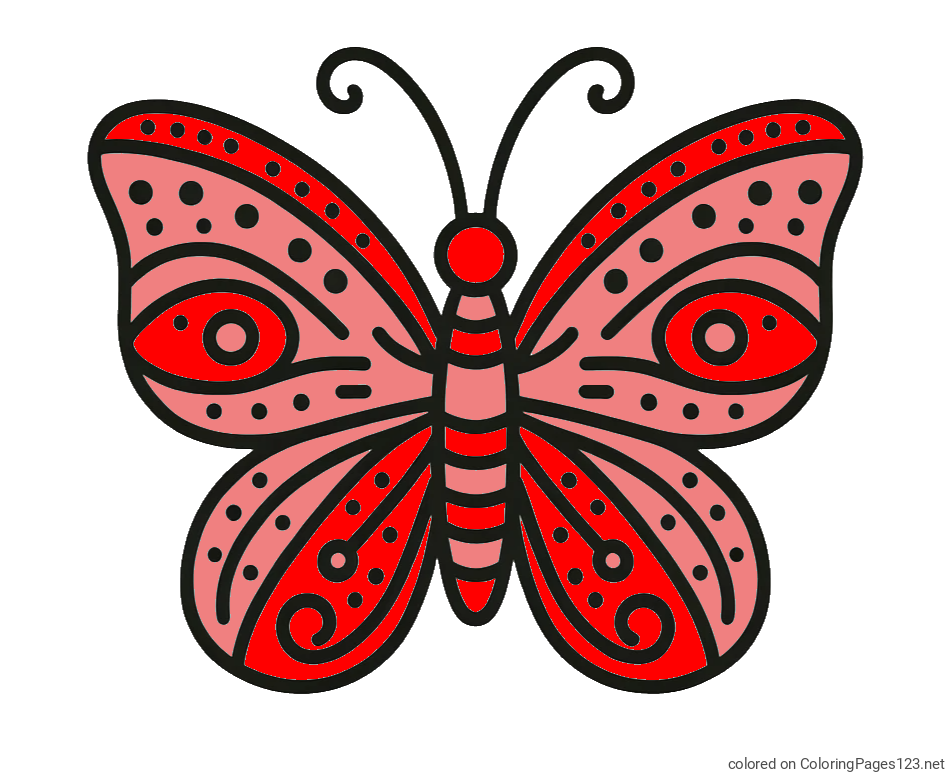 Colored coloring page - Butterfly Coloring Page (Simple)