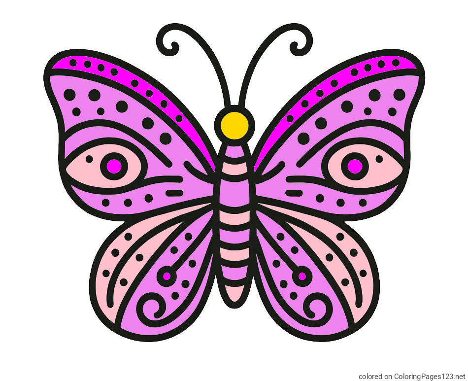Colored coloring page - Butterfly Coloring Page (Simple)