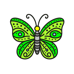 Pobarvana pobarvanka - Butterfly Coloring Page (Simple)