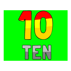 Pobarvana pobarvanka - Coloring of the Number Ten (10) with the Written Name