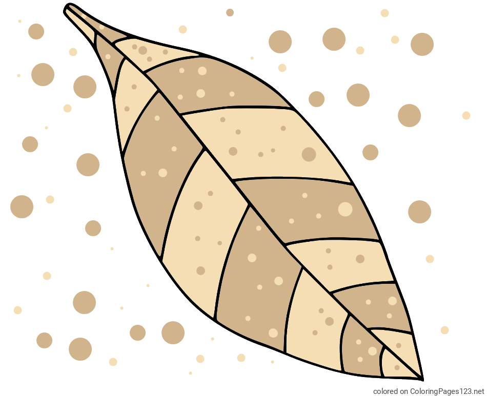 Colored coloring page - Easy Leaf Coloring Page for Kids