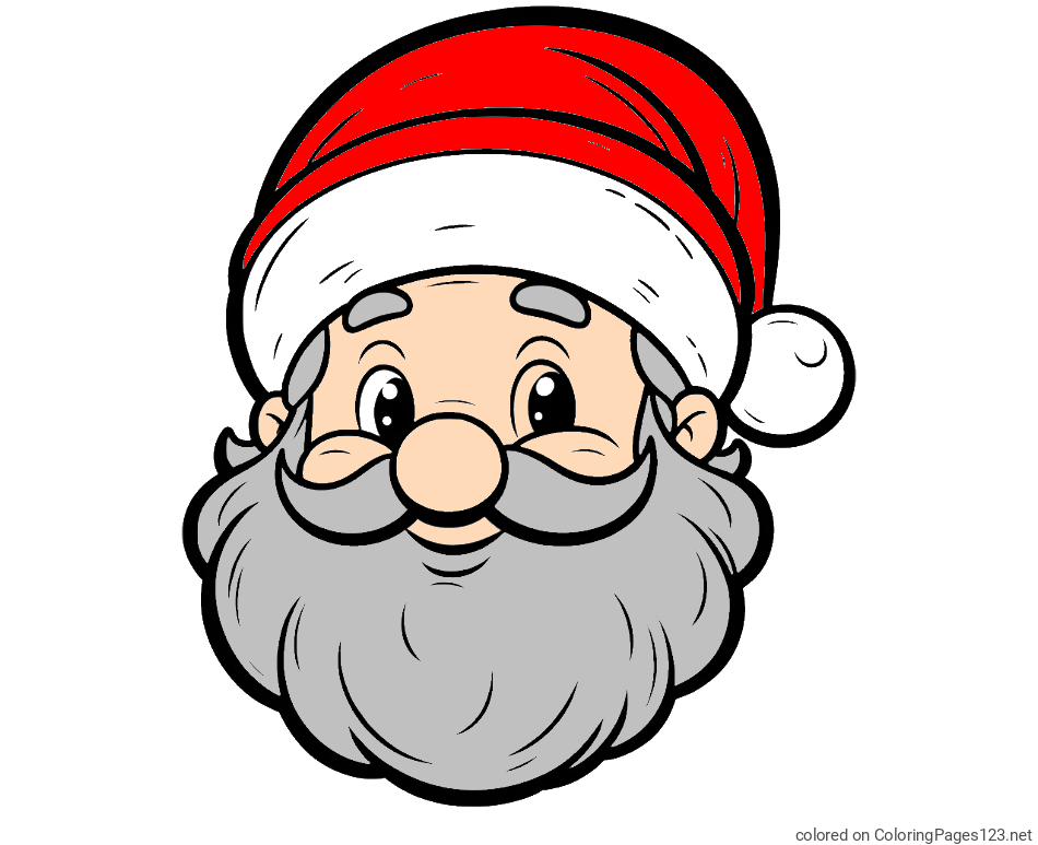 Colored coloring page - Easy Santa Claus Coloring Page