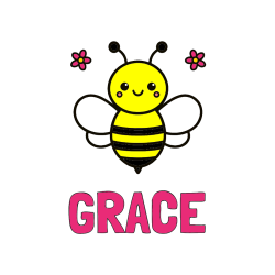Pobarvana pobarvanka - GRACE Coloring Page and Children's Bee Coloring Page