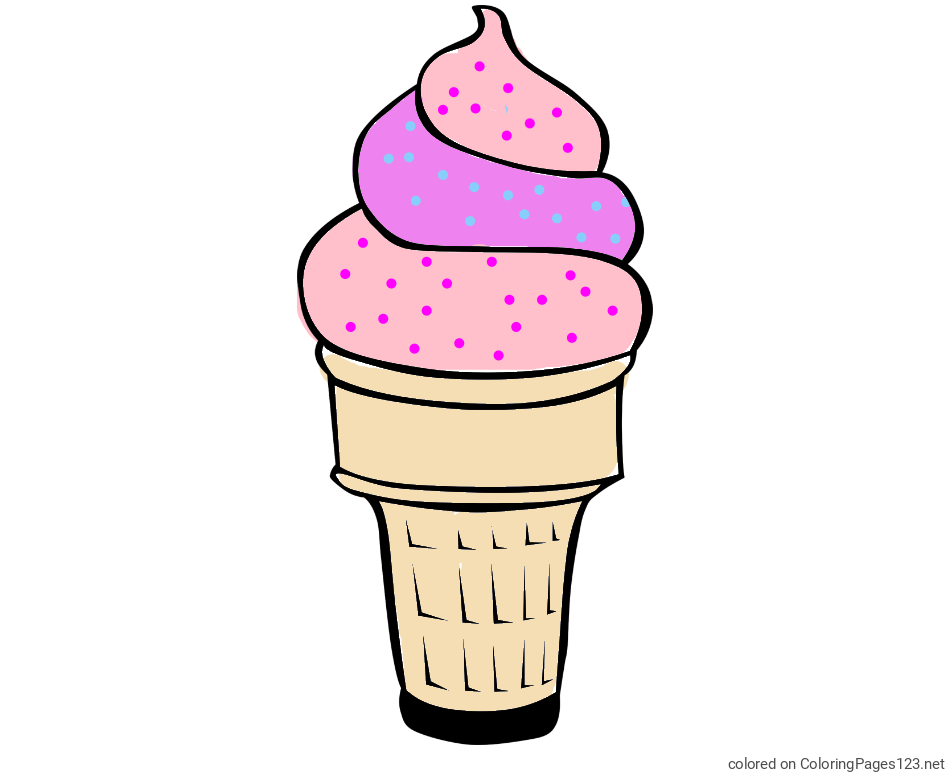 Colored coloring page - Ice Cream Coloring Page