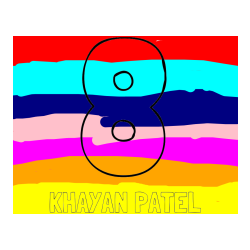 COLORED COLORING - KHAYAN PATEL Coloring Page and Coloring Page of Number Eight (8)
