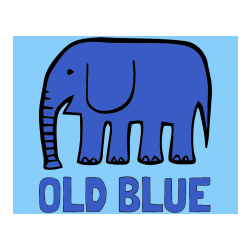 COLORED COLORING - OLD BLUE Coloring Page and Simple Elephant Coloring Page for Kids