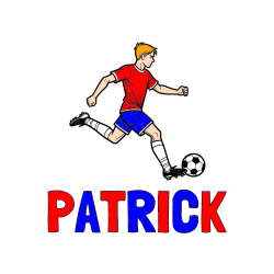 COLORED COLORING - PATRICK Coloring Page and Soccer Player in Action Coloring Page