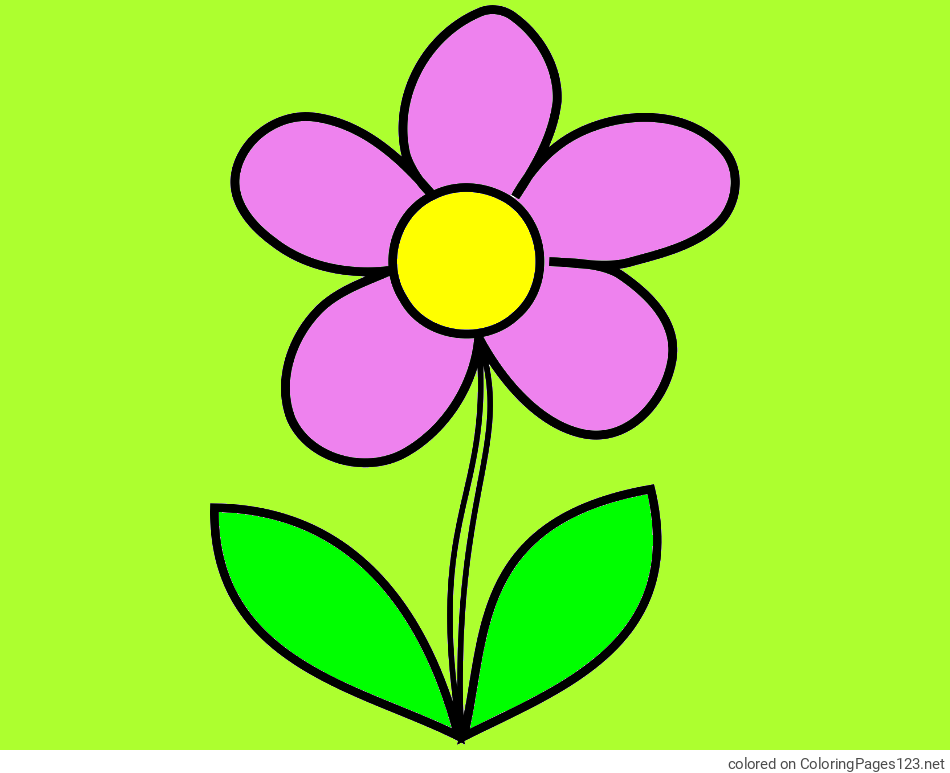 Colored coloring page - Simple Flower Coloring Page