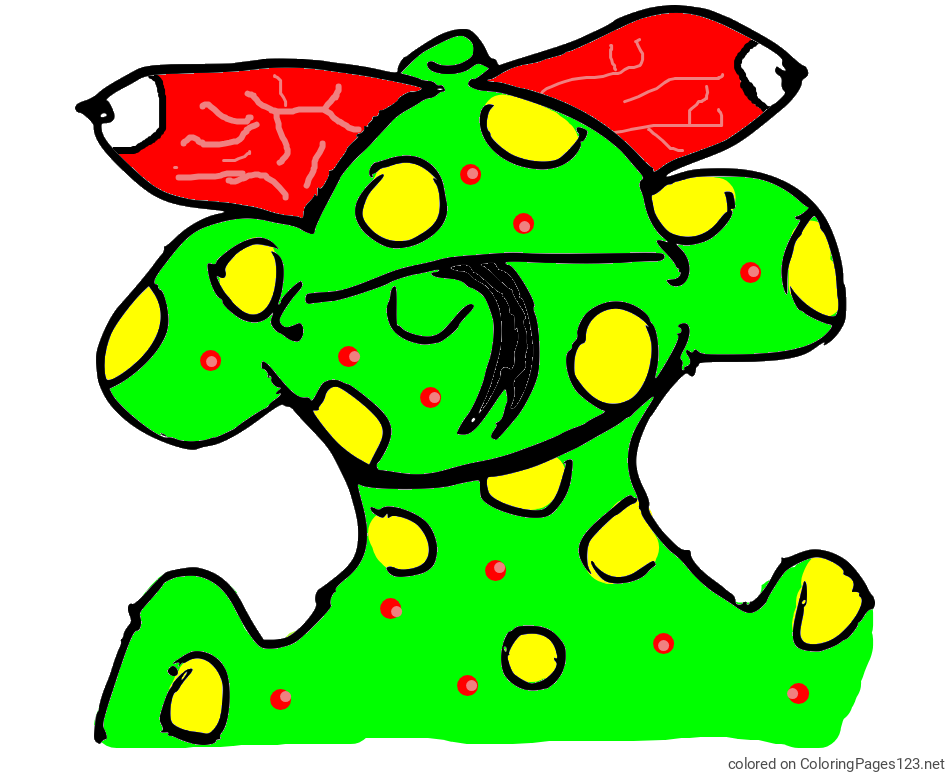 Colored coloring page - Simple Monster Coloring Page