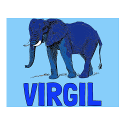 Pobarvana pobarvanka - VIRGIL Coloring Page and Realistic Elephant Coloring Page