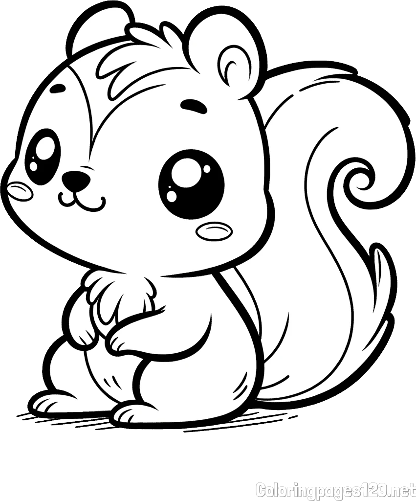 Coloring Page of Cute Squirtle