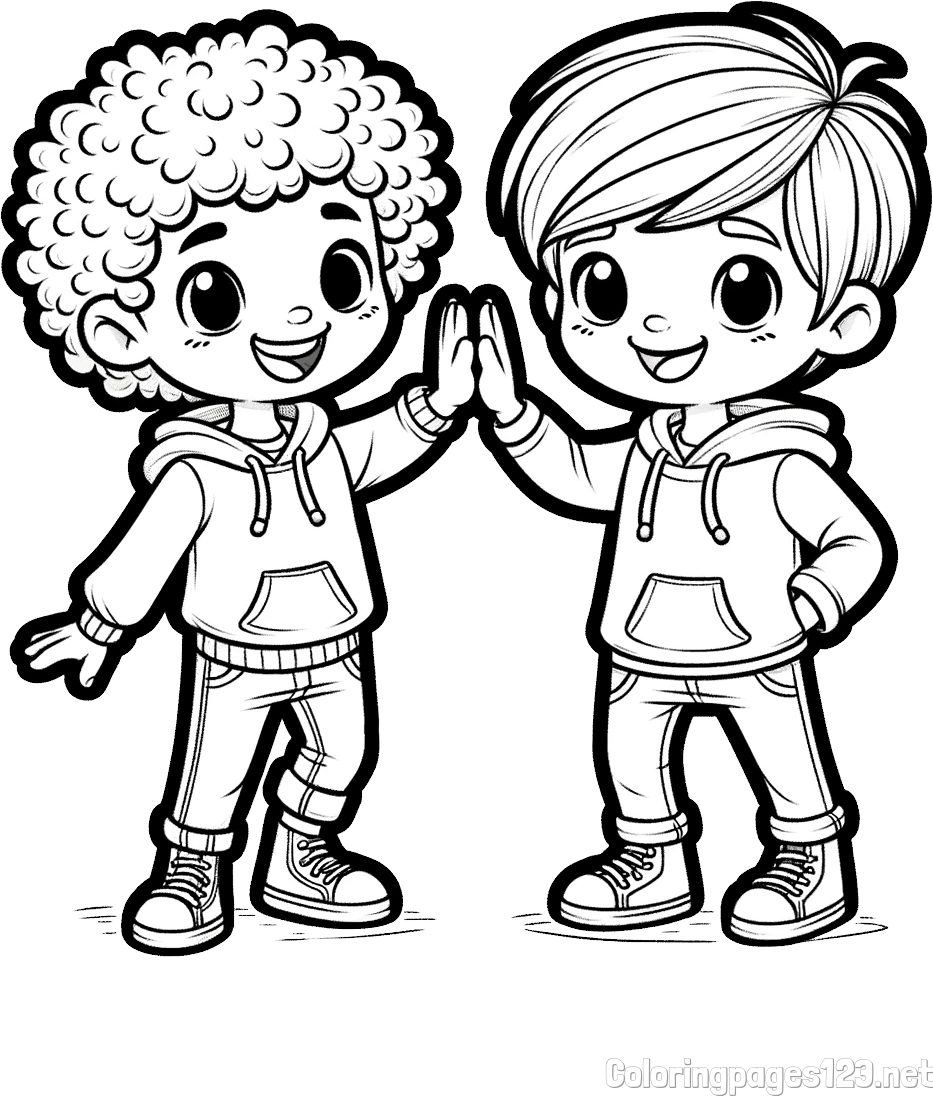 Coloring Page of Two Boys Best - Coloring Page Of Two Boys Best Friends Forever WkljV 