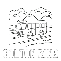 Online Created Coloring Page - COLTON RINE Coloring Page and Free Printable Coloring Page of a School Bus