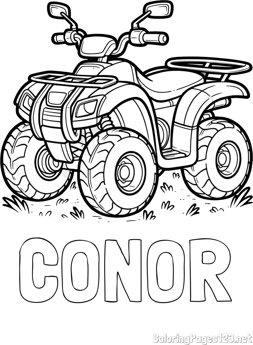 CONOR Coloring Page and Beautiful ATV Coloring Page