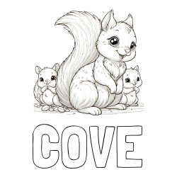 Online Created Coloring Page - COVE Coloring Page and Free Printable Coloring Page of a Squirrel and Pups