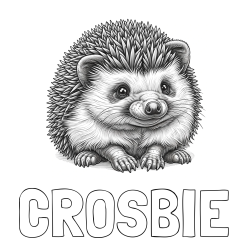 Online Created Coloring Page - CROSBIE Coloring Page and Realistic Hedgehog Coloring Page