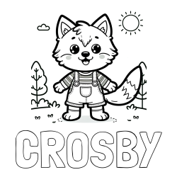 Online Created Coloring Page - CROSBY Coloring Page and Cute Wolf Coloring Page