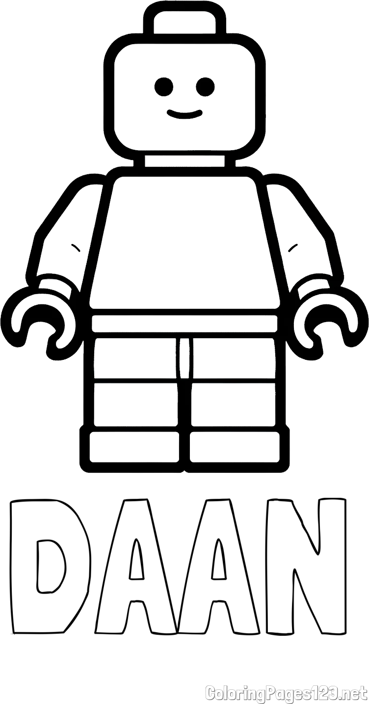 DAAN Coloring Page and Easy LEGO Character Coloring Page
