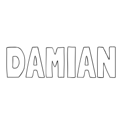 DAMIAN Coloring Page and Birthday Cake Coloring Page