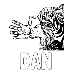 Online Created Coloring Page - DAN Coloring Page and Terrifying Monster Coloring Page -