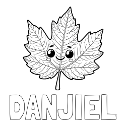 Online Created Coloring Page - DANJIEL Coloring Page and Smiling Leaf Coloring Page for Kids